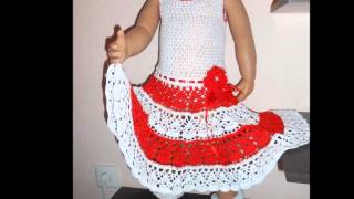 Vestidos tejidos a crochet para niña de 5 años [upl. by Namharludba]