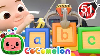 ABC Song with Building Blocks  CoComelon  Kids Cartoons amp Nursery Rhymes  Moonbug Kids [upl. by Aerdnwahs]