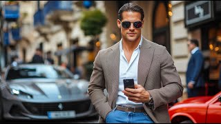 Street Menswear Style Fall London Street Fashion with Classic Car Vibes [upl. by Ellon]