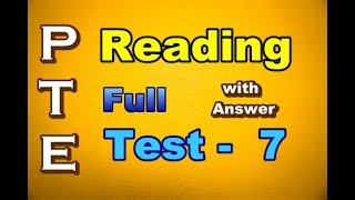 PTE Reading full practice Test7 with ANSWER for PTE academic exam  Pearson [upl. by Ycats]