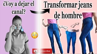 DIY  Transformar jeans de hombre para mujer  Cómo achicar jeans  Thrift Flip [upl. by Nork1]