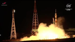 Replay Russian Soyuz rocket launches crewed Soyuz MS24 to the International Space Station [upl. by Sutit]