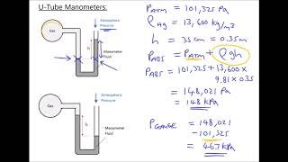 Measuring Absolute and Gauge Pressure of Fluids Using U Tube Manometers [upl. by Bronwyn]