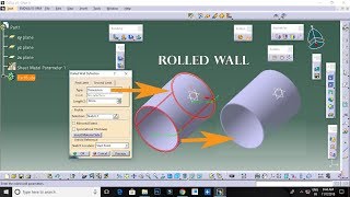 How to Create Rolled Wall Command in Catia V5  Tutorial  11 [upl. by Yretsym]