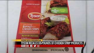 Almost 70000 pounds of Tyson chicken strips recalled [upl. by Mavilia]