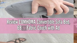 Review COMHOMA Convertible Sofa Bed 68″Fabric Couch with Adjustable Backrest Loveseat Recliner Sle [upl. by Aneeras]