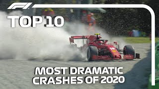 The 10 Most Dramatic Crashes of the 2020 F1 Season [upl. by Ytisahcal377]