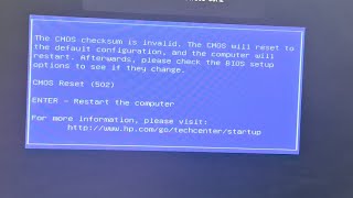 The Cmos Checksum is  Cmos Reset 502  Bios Setup Update HP 280 G4 MT [upl. by Kwok]