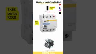 Four pole Residual Current Circuit Breaker rccb connection with single phase motor [upl. by Ainnat]