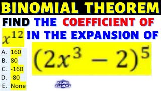 FIND THE COEFFICIENT OF THE BINOMIAL EXPANSION 2x3  25 [upl. by Hnoj488]