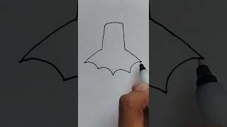 The easiest way to draw easy batman 🦇short trending drawing artbymuqadas [upl. by Kreiker394]