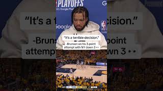 Jalen Brunson says late 3PT attempt was quotterrible decisionquot [upl. by Ivel]