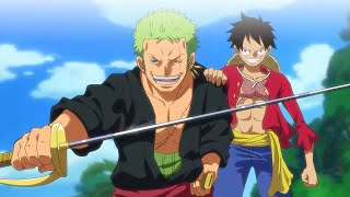 Luffy Gives Shanks Gryphon Sword to Zoro  One Piece [upl. by Adyam239]