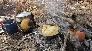 Campfire Cooking  A Typical Morning Meal [upl. by Tenom]