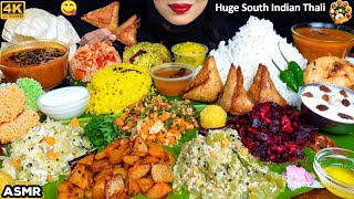 ASMR South Indian Thali RiceVadaSambarFried Veg DishTomato Rice ASMR Eating Food Challenge Video [upl. by Thorne]