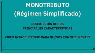 Monotributo AFIP  Introducción al Régimen Simplificado [upl. by Nairbo]