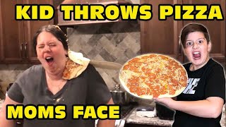 Kid Throws Pizza At Moms Face Because She Told Him To Get Off The New Xbox [upl. by Ciri]