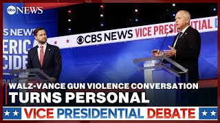 VP Debate Gun violence conversation turns personal [upl. by Dett]