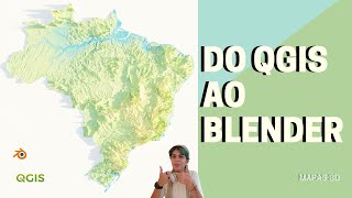 Tutorial Mapa 3D do QGIS ao Blender [upl. by Mannie]