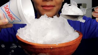 ASMR SONIC ICE REFROZEN SHAVED ICE AND POWDERY ICE JUST BITES 1146 [upl. by Ecirtam]