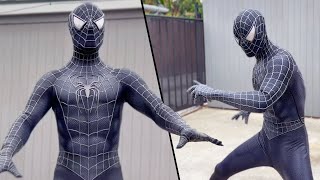 SPIDERMAN Black Suit Movie Costume  Perfect Replica Symbiote Venom Tobey Maguire [upl. by Leahcimdivad]