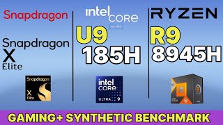 Sandragon Elite X vs Intel ultra 9 core 185H VS RYZEN R9 8945HS GAMING  SYNTHETIC TEST [upl. by Luanni]