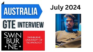 Swinburne University GTE Interview GST  GST Australia 2024  Masters in Australia [upl. by Dnalyaw695]