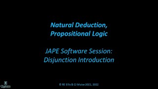 Logic11bDisjunctionIntroduction [upl. by Ynnij]