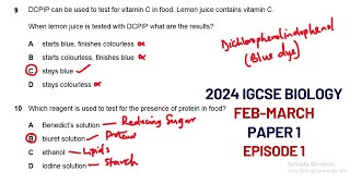 2024 IGCSE Biology Questions and Answers  FEBRUARY MARCH Paper 1 Episode 1 [upl. by Sorensen]