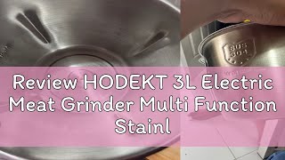 Review HODEKT 3L Electric Meat Grinder Multi Function Stainless Steel Food Chopper and Blender [upl. by Novla]