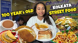 100 Year Old Street Food in South KolkataPuchka Chilla Radhu Babu Chicken Kosha amp more [upl. by Bonnee232]