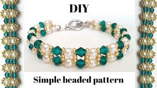 Elegant Beaded Bracelet  Diy Jewelry Making Tutorial [upl. by Egide990]