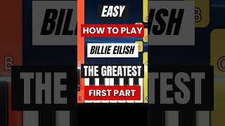 Billie Eilish  The Greatest  Easy Piano Tutorial shorts [upl. by Ahsikan]