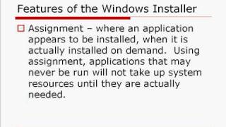 MSI  Features of the Windows Installer  InstallShield 2009 [upl. by Bastien]