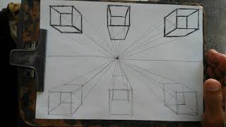 Aprenda desenhar quadrados em perspectiva com 1 ponto de fuga [upl. by Cid]