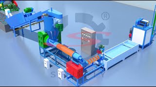 Waste Plastic Recycling Machine  How to recycle PP PE into plastic pellets and granules [upl. by Litnahs]