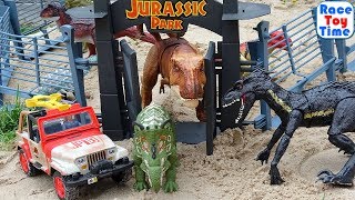 A Day at the Jurassic Park Fun Jurassic World Dino Toys For Kids [upl. by Trevethick]