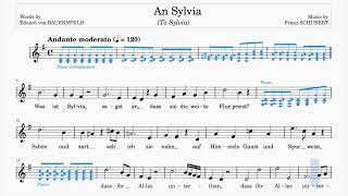 An Sylvia Schubert  G Major  ABRSM Grade 5  List B  Verses 1 amp 3  120 bpm  SingAlong [upl. by Dawson]