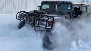 Hummer H1 Plays In DEEP Snow [upl. by Rudwik]