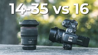 Canon 1435mm vs RF 16mm  1800 vs 350 which one is better [upl. by Jelene]