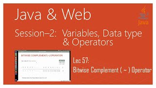 Bitwise Operators in Java  Part 5  Bitwise Complement    Operator [upl. by Kaya728]