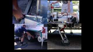 TrailAMate and StabilMate  Hydraulic Caravan Jack Jockey Wheel and Stabilisers [upl. by Eesdnil920]