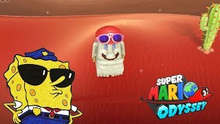 REINO DA AREIA  BoB Esponja no Super Mario Odyssey Nintendo Switch [upl. by Tnias925]