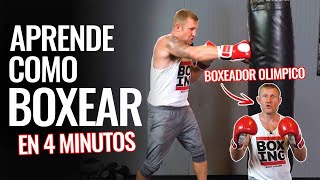 Como boxear en 4 minutos  Entrenamiento boxistico para principiantes [upl. by Quentin468]