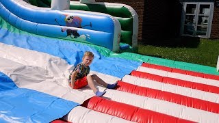 Slide Up Huge Bouncy Slide Backwards kids fun [upl. by Eissak509]