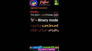 🐍 🎀 𝐹𝒾𝓁𝑒 Op𝑒n 📄 🎀Python open Function SyntaxOpening a FileSyntaxshorts [upl. by Werbel792]