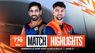 2024 Abu Dhabi T10 I Match 21 Highlights Morrisville Samp Army vs Delhi Bulls  Season 8 [upl. by Eiznekcam]