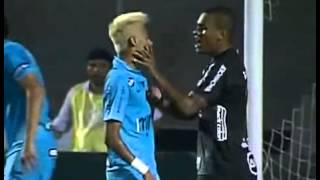 Neymar toma tapa na cara e Expulso do Jogo Ponte Preta 3 x 1 Santos Paulistão 2013 17022013 [upl. by Llerehs]