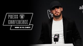 Coach Bisaccia Carr Renfrow Crosby and Edwards Postgame Presser  Week 10  Raiders  NFL [upl. by Eelesor]