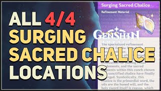 All 4 Surging Sacred Chalice Locations Genshin Impact [upl. by Annyl954]